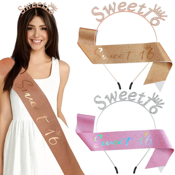 Hair Band Shoulder Strap Crystal Letter Crown Glitter Cloth Zinc Alloy Semimanual And Semimechanical
