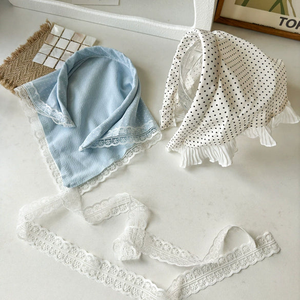 Hair Band Triangle Scarf Headband Cloth Handmade Sweet Style Wave Dot