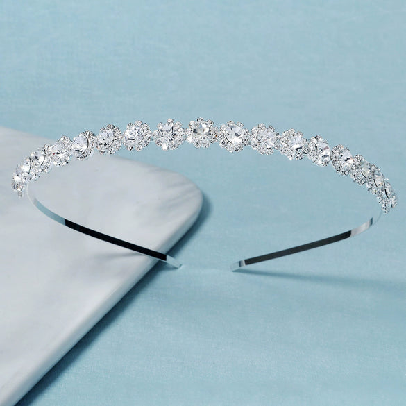 Hair Card Rhinestone Flower Electroplating Green Crystal Retro Style Women's Headwear