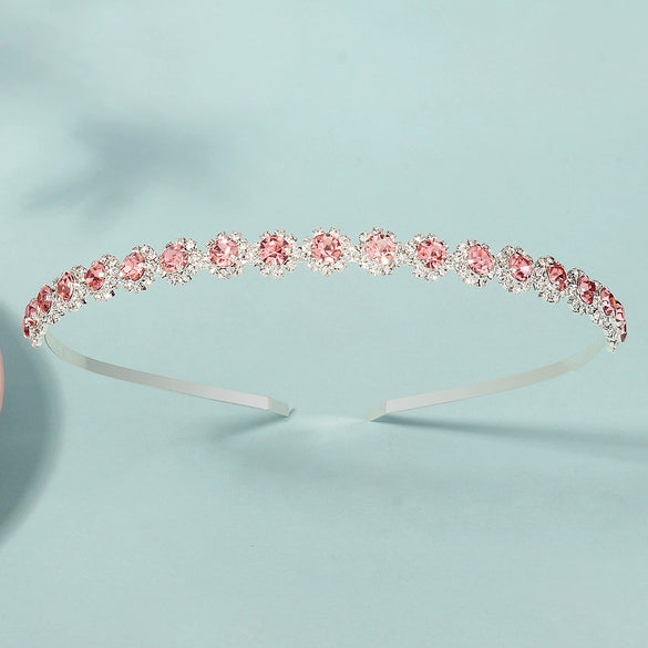 Hair Card Rhinestone Flower Electroplating Green Crystal Retro Style Women's Headwear