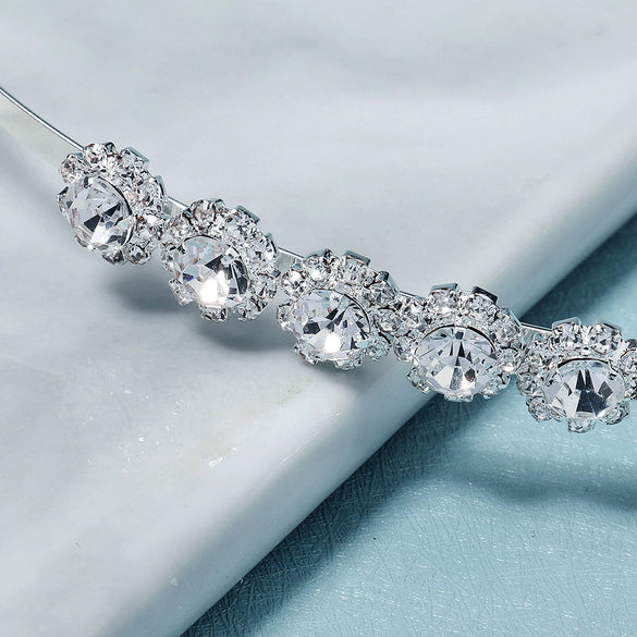 Hair Card Rhinestone Flower Electroplating Green Crystal Retro Style Women's Headwear