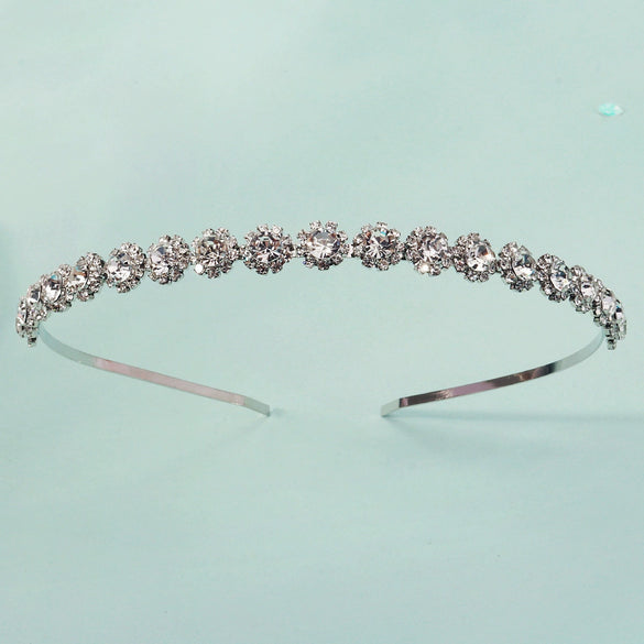 Hair Card Rhinestone Flower Electroplating Green Crystal Retro Style Women's Headwear