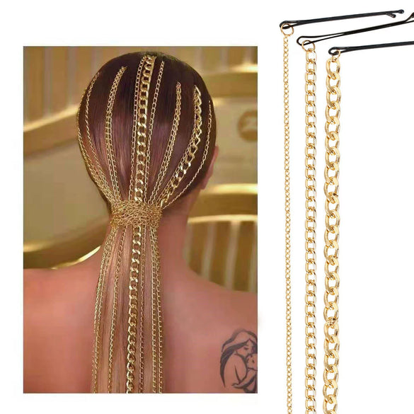 Hair Chain Aluminum Minimalist Geometric Electroplating Women's Hair Accessories