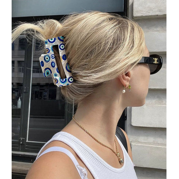 Hair Clamp Pvc Handmade Geometric Style For Women