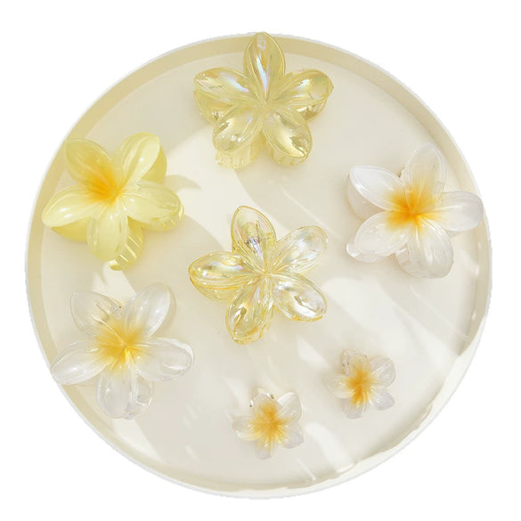 Hair Claw Clip Women Highend Injection Molding Plumeria Bauhinia Flower Style