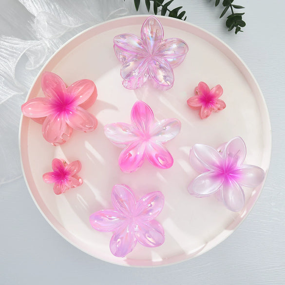 Hair Claw Clip Women Highend Injection Molding Plumeria Bauhinia Flower Style