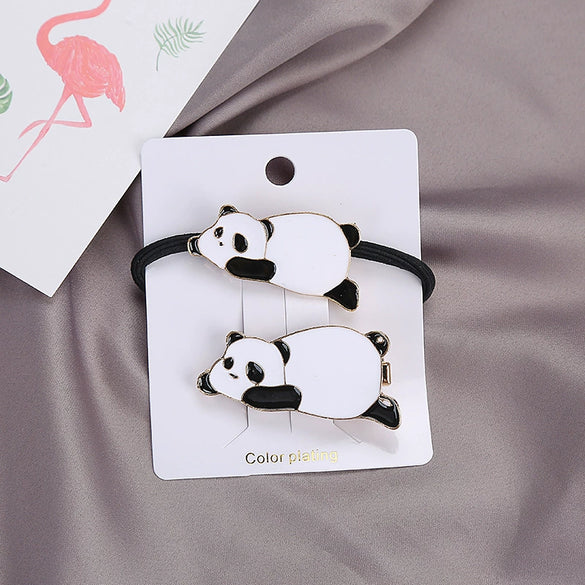 Hair Clip Accessories Set Alloy Rubber Band Duckbill Clip With Animal Design Electroplated For Women