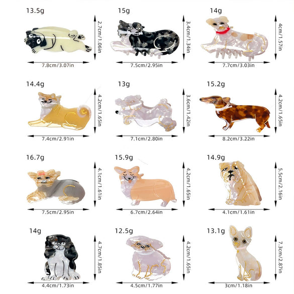 Hair Clip Acetate Fiber Cartoon Animal Handmade For Women