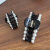 Hair Clip Acetic Acid Material Set With Pearls Highend Feel Geometric Style For Women