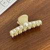 Hair Clip Acetic Acid Material Set With Pearls Highend Feel Geometric Style For Women