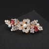 Hair Clip Alloy Rhinestone Pearl Bow Accessory For Women Electroplated Natural Style