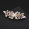 Hair Clip Alloy Rhinestone Pearl Bow Accessory For Women Electroplated Natural Style