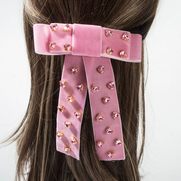 Hair Clip Cloth Double Bow Diamond Fashion Lady Hair Accessories