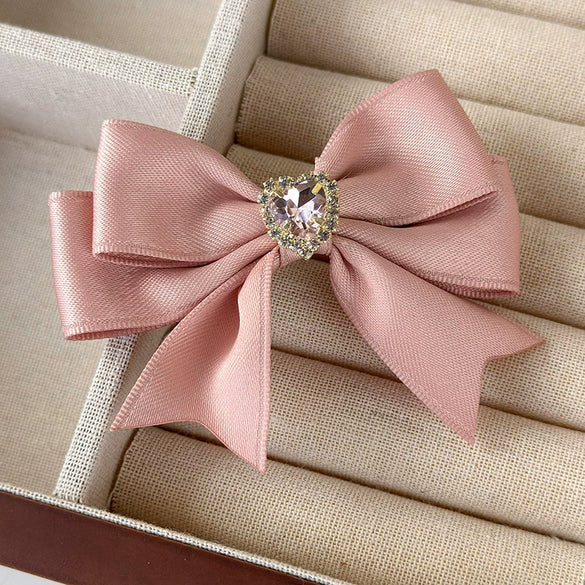 Hair Clip Cloth Handmade Love Bow Pattern Duckbill Clip For Women