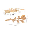 Hair Clip Gothic Retro Art Style Golden Floral Letter Hair Accessories
