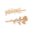 Hair Clip Gothic Retro Art Style Golden Floral Letter Hair Accessories