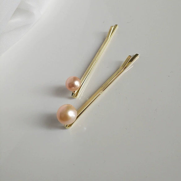 Hair Clip Natural Freshwater Pearl Handmade