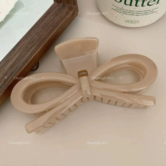 Hair Clip Plastic Resin Baking Paint Bow Disc Shape Women's Hair Accessories