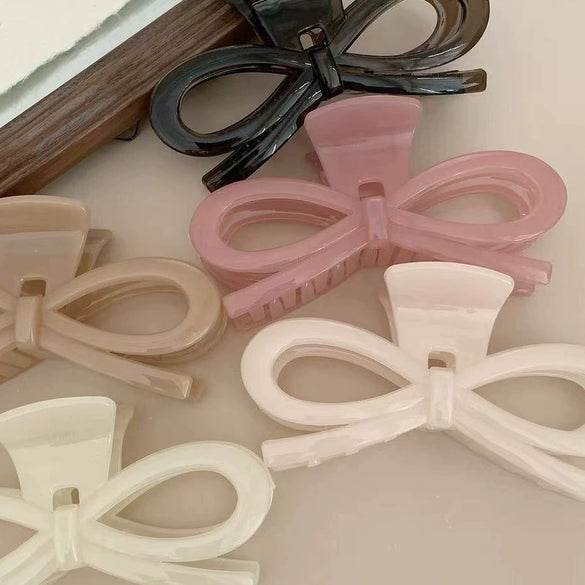 Hair Clip Plastic Resin Baking Paint Bow Disc Shape Women's Hair Accessories