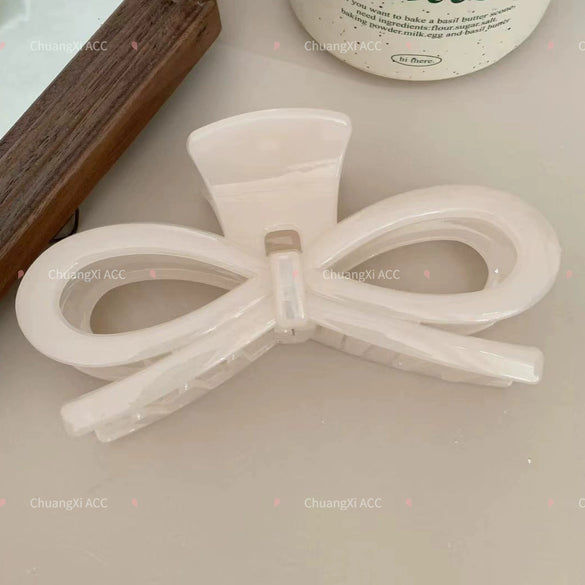 Hair Clip Plastic Resin Baking Paint Bow Disc Shape Women's Hair Accessories