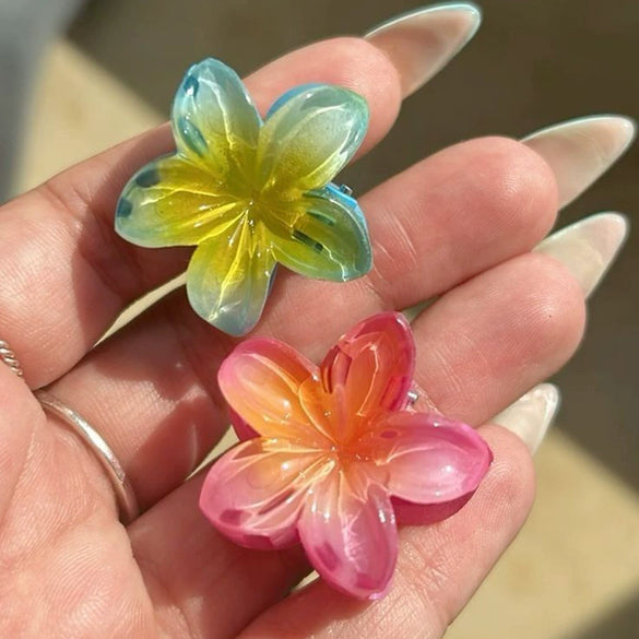 Hair Clip Plastic Resin Egg Flower Shape Electroplating Simple Style Women's Hair Accessories