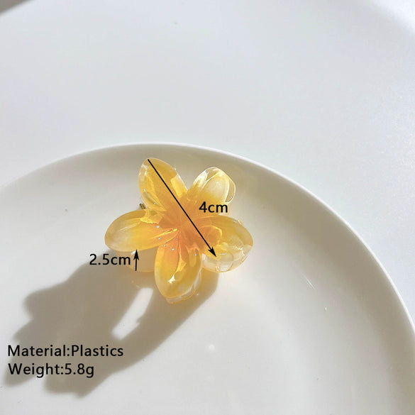 Hair Clip Plastic Resin Egg Flower Shape Electroplating Simple Style Women's Hair Accessories