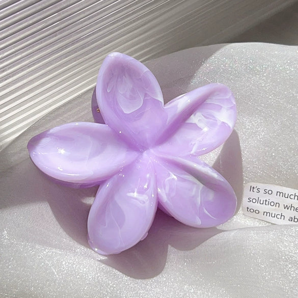Hair Clip Plastic Resin Fresh Flower Shape Paint Women's