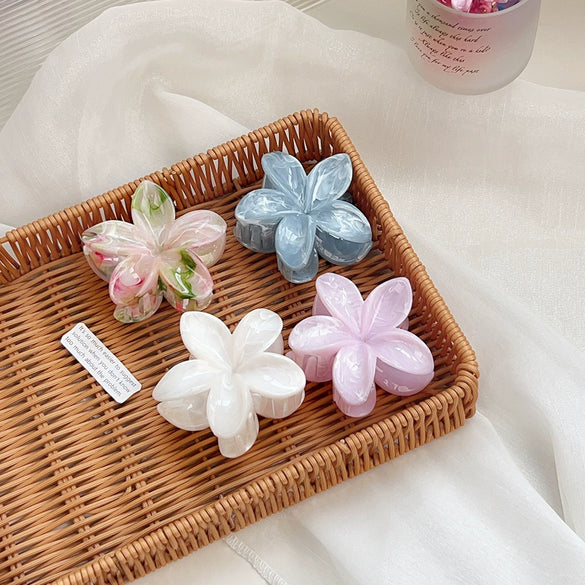 Hair Clip Plastic Resin Fresh Flower Shape Paint Women's