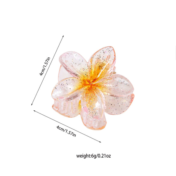 Hair Clip Plastic Resin Glitter Egg Flower Shape Baking Paint Women's