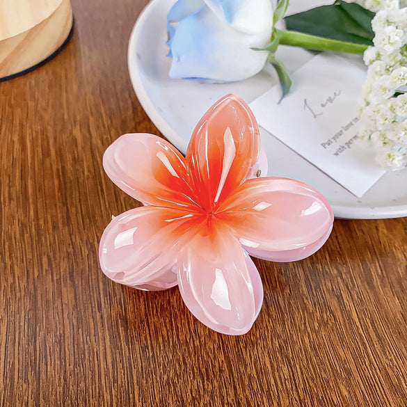 Hair Clip Plastic Resin Handmade Egg Flower Style For Women