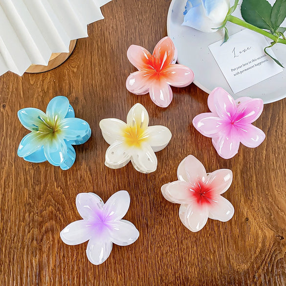 Hair Clip Plastic Resin Handmade Egg Flower Style For Women