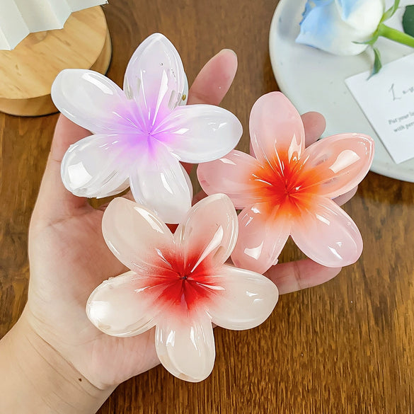 Hair Clip Plastic Resin Handmade Egg Flower Style For Women
