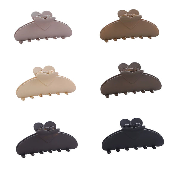 Hair Clip Plastic Resin Love Semicircle Shape Baking Varnish For Ladies