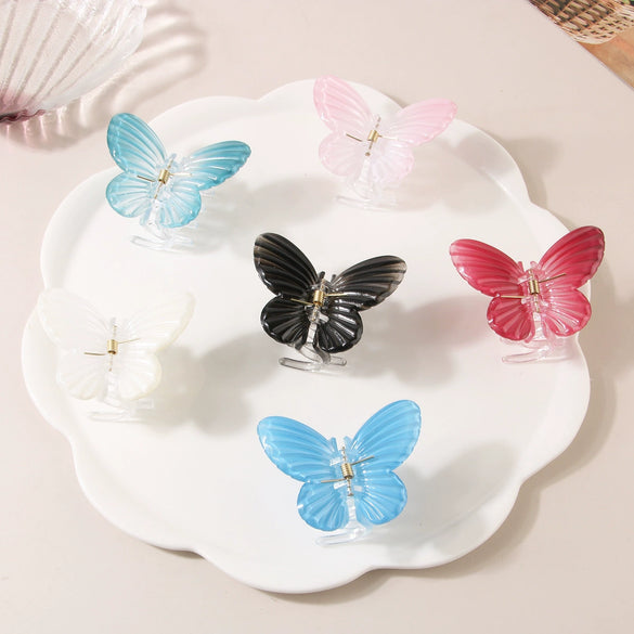 Hair Clip Ps Material Gradient Butterfly Shark Style Baking Paint Women's