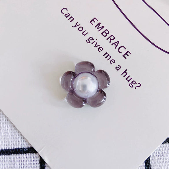 Hair Clip Resin Fresh Colorful Transparent Pearl Small Flower Environmental Protection Diy Material Accessories