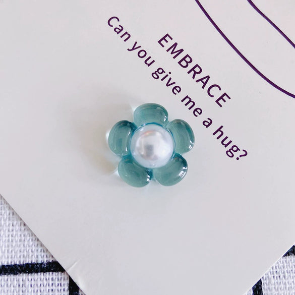 Hair Clip Resin Fresh Colorful Transparent Pearl Small Flower Environmental Protection Diy Material Accessories