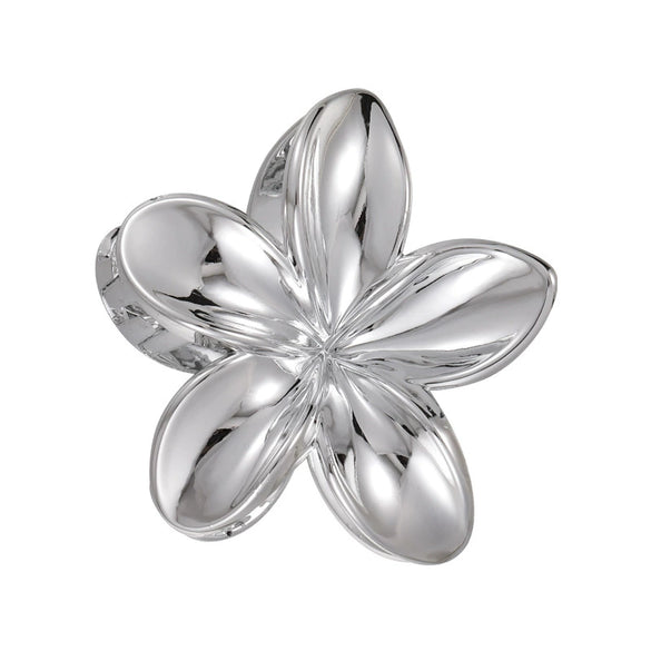 Hair Clip Silver Gold Flower Patterned Painted Women's Hair Accessory