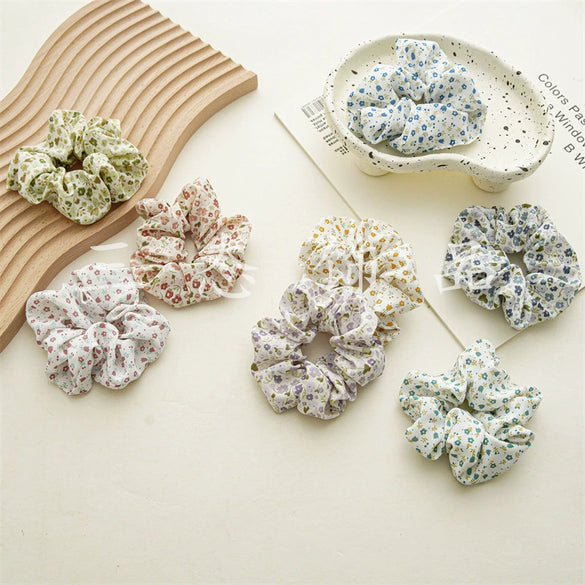 Hair Elastic Rubber Band Headdress Chiffon Small Floral Seiko High Elasticity Sweet