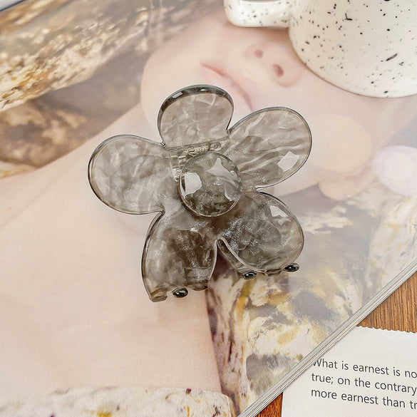 Hair Grab Clip Acetic Acid Material Plant Flowers Pattern Handmade For Women