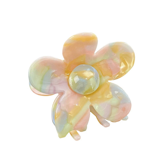 Hair Grab Clip Acetic Acid Material Plant Flowers Pattern Handmade For Women