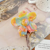 Hair Grab Clip Acetic Acid Material Plant Flowers Pattern Handmade For Women