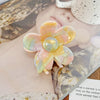 Hair Grab Clip Acetic Acid Material Plant Flowers Pattern Handmade For Women
