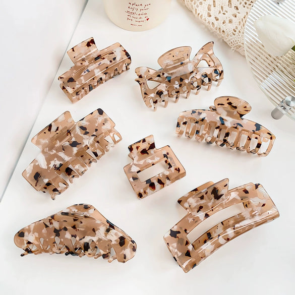 Hair Grab Clip Acetic Acid Plate Simple Style Leopard Print Handmade