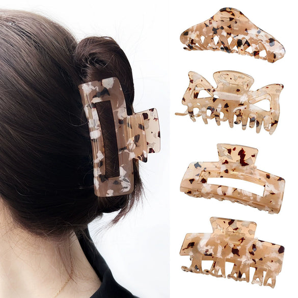 Hair Grab Clip Acetic Acid Plate Simple Style Leopard Print Handmade