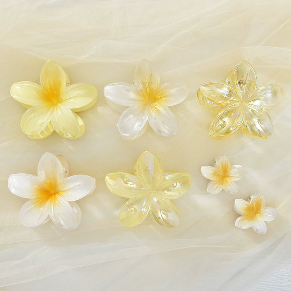Hair Grab Clip Little Fresh Style Egg Flower Electroplated Women's Hair Accessories