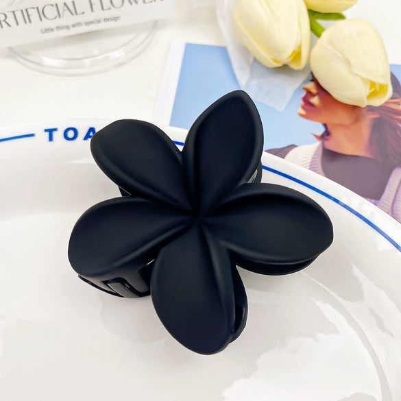 Hair Grab Clip Plastic Resin Handmade Plumerium Flower Small Fresh Style For Women