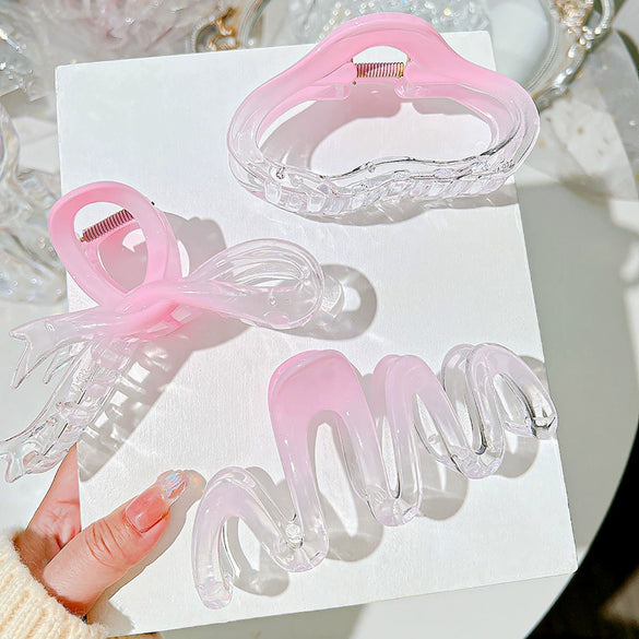 Hair Grab Clip Plastic Resin Leopard Print Electroplated Highend Women's Hair Accessories