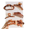 Hair Grab Clip Plastic Resin Leopard Print Electroplated Highend Women's Hair Accessories