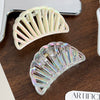 Hair Grab Clip Plastic Resin Semicircle Fan Shaped Baking Paint Headwear