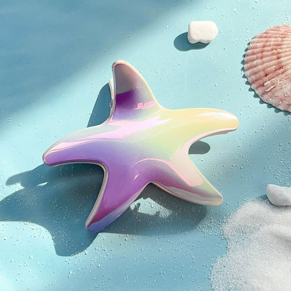 Hair Grab Clip Starfish Gradient Color Electroplated Marine Series Women